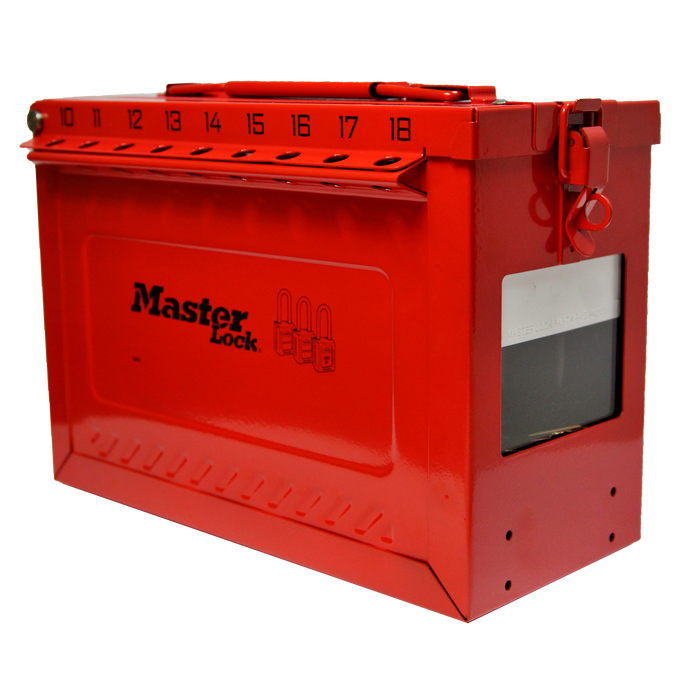 Master Lock S602 Large Group Lockout Box with Key Window & Rewritable Tag-Master Lock-S602-MasterLocks.com
