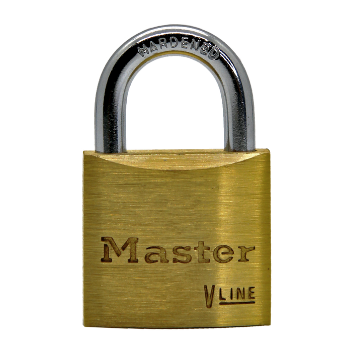 Master Lock 4130 V-Line Brass Padlock 1-1/8in (29mm) Wide-Keyed-Master Lock-MasterLocks.com