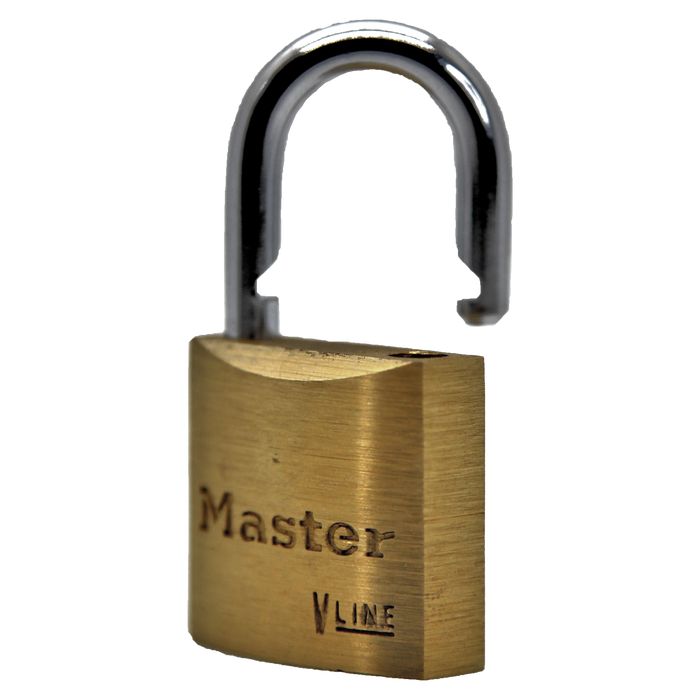 Master Lock 4130 V-Line Brass Padlock 1-1/8in (29mm) Wide-Keyed-Master Lock-MasterLocks.com