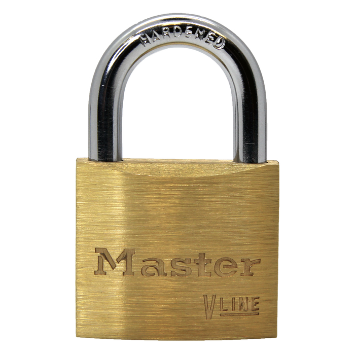 Master Lock 4140 V-Line Brass Padlock 1-1/2in (38mm) Wide-Keyed-Master Lock-MasterLocks.com