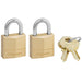 Master Lock 120T Solid Brass Body Padlock, 2 Pack 3/4in (19mm) Wide-Keyed-Master Lock-120T-MasterLocks.com