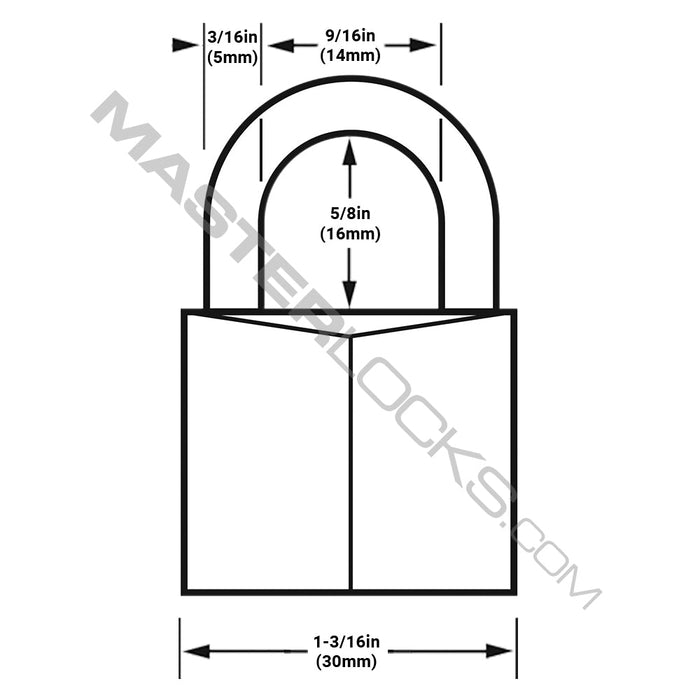 Master Lock 130D Solid Brass Body Padlock 1-3/16in (30mm) Wide-Keyed-Master Lock-130D-MasterLocks.com