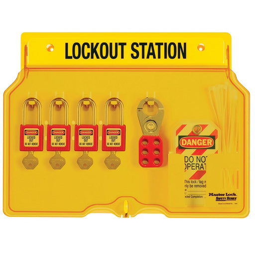 Master Lock 1482BP410 4-Lock Padlock Station, Zenex™ Thermoplastic Padlocks-Keyed-Master Lock-1482BP410-MasterLocks.com