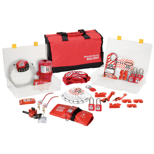 Master Lock 1458VE410 Group Safety Lockout Kit, Valve & Electrical Focus with Zenex™ Thermoplastic Padlocks-Keyed-Master Lock-1458VE410-MasterLocks.com