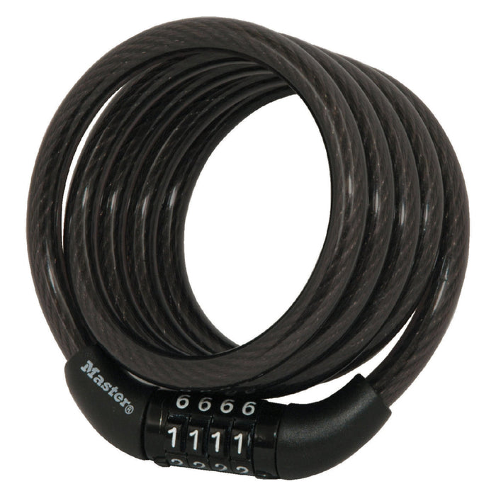 Master Lock 8143D 4ft (1.2m) Long x Diameter Preset Combination Cable Lock 5/16in (8mm) Wide-Combination-Master Lock-8143D-MasterLocks.com