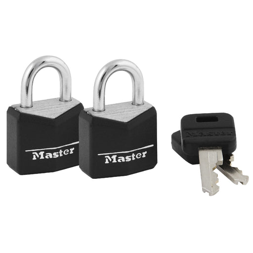 Master Lock 121T Covered Solid Body Padlock; 2 Pack 3/4in (19mm) Wide-Keyed-Master Lock-121T-MasterLocks.com