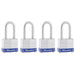 Master Lock 3Q 1-9/16in (40mm) Wide Laminated Steel Padlock with 1-1/2 (38mm) Shackle; 4 Pack-Keyed-Master Lock-3QLF-MasterLocks.com