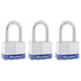 Master Lock 5TRILFPF 2in (51mm) Wide Laminated Steel Padlock with 1-1/2in (38mm) Shackle; 3 Pack-Keyed-Master Lock-5TRILFPF-MasterLocks.com