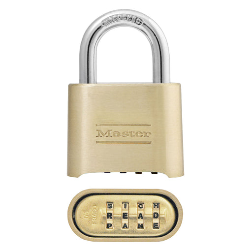 Master Lock 175DWD Set Your Own WORD Combination Solid Body Padlock 2in (51mm) Wide-Combination-Master Lock-175DWD-MasterLocks.com