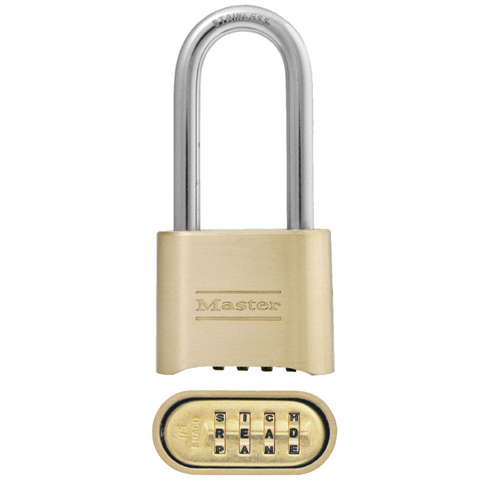 Master Lock 175DLHWD 2 in (51mm) Wide Resettable Combination Brass Padlock with 2-1/4in (57mm) Shackle-Combination-Master Lock-175DLHWD-MasterLocks.com