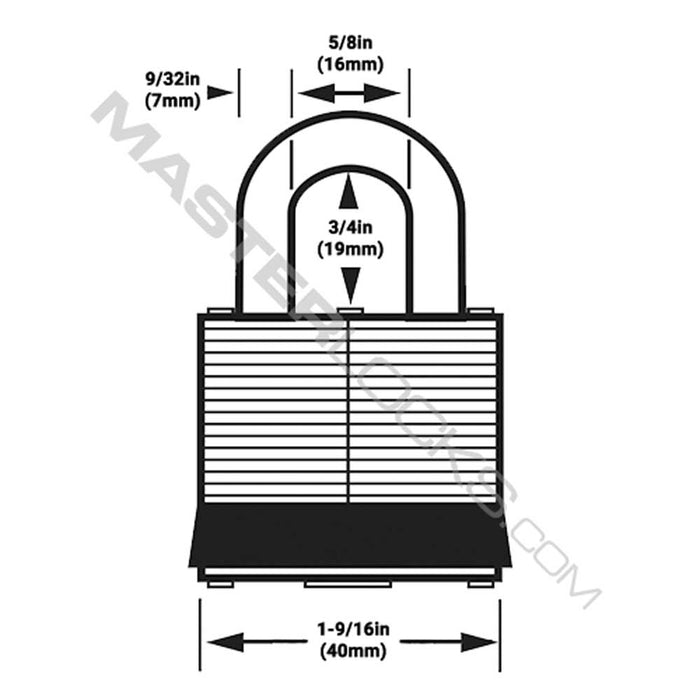 Master Lock 3YLW-MJ32418 Laminated Steel Padlock 1-9/16in (40mm) Wide (Keyway: MJ32418)-Keyed-Master Lock-3YLW-MJ32418-MasterLocks.com