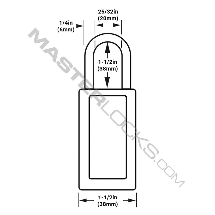 Master Lock 411 Zenex™ Thermoplastic Safety Padlock, 1-1/2in (38mm) Wide with 1-1/2in (38mm) Tall Shackle-Keyed-Master Lock-MasterLocks.com