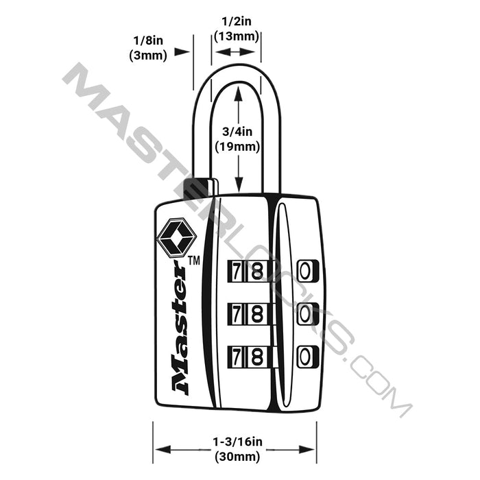 Master Lock 4680DNKL TSA-Accepted Combination Padlock 1-3/16in (30mm) Wide-Combination-Master Lock-4680DNKL-MasterLocks.com