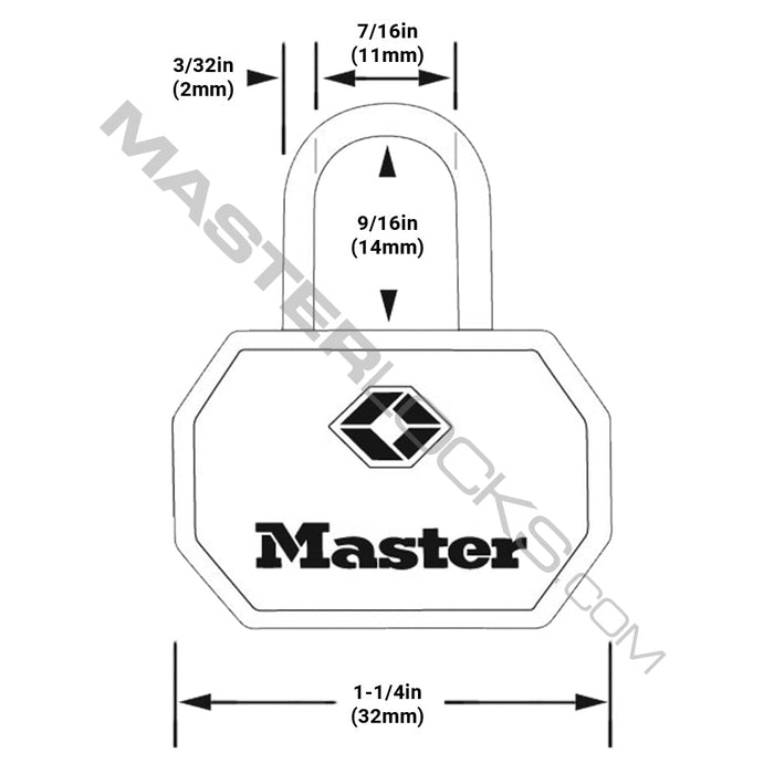 Master Lock 4681T Solid Metal TSA-Accepted Luggage Lock; Black; 2 Pack 1-1/4in (32mm) Wide-Keyed-Master Lock-4681TBLK-MasterLocks.com