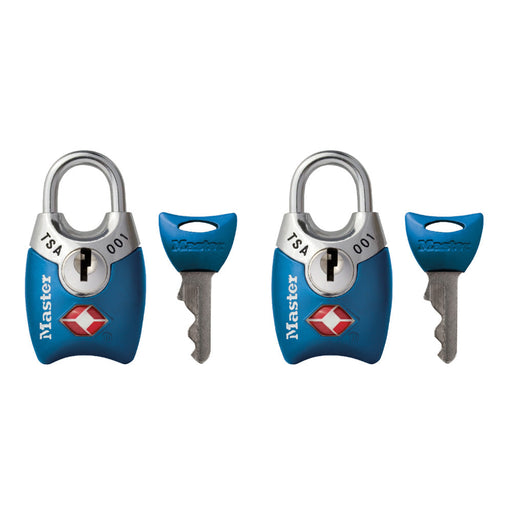 Master Lock 4689T TSA-Accepted Luggage Lock with Shrouded Shackle; Assorted Colors; 2 Pack 1in (25mm) Wide-Keyed-Master Lock-4689T-MasterLocks.com