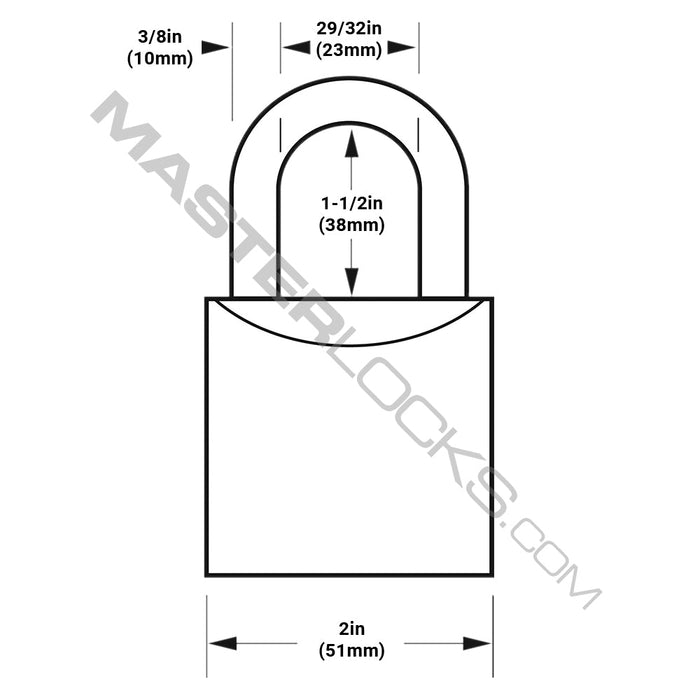 Master Lock 6850 ProSeries® Solid Brass Rekeyable Padlock 2in (51mm) Wide-Keyed-Master Lock-MasterLocks.com