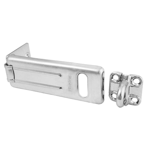 Master Lock 704DPF 4-1/2in (11cm) Long Zinc Plated Hardened Steel Hasp with Hardened Steel Locking Eye-Other Security Device-Master Lock-704DPF-MasterLocks.com
