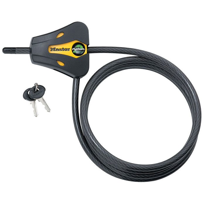 Master Lock 8419 6ft (1.8m) Long x Diameter Python™ Adjustable Locking Cable; and Black 5/16in (8mm) Wide-Keyed-Master Lock-8419KA-MasterLocks.com