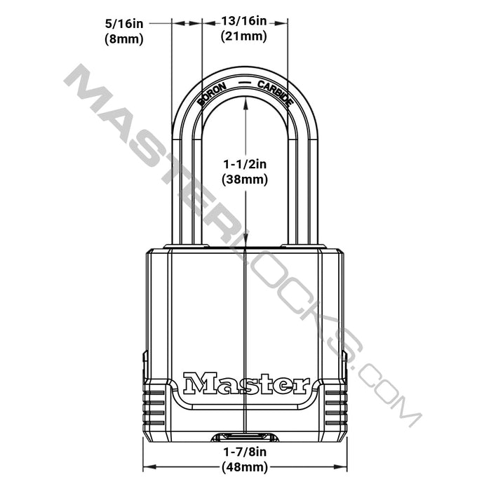 Master Lock M115XTRI 1-7/8in (48mm) Wide Magnum® Covered Laminated Steel Padlock ; 3 Pack-Master Lock-M115XTRILF-MasterLocks.com