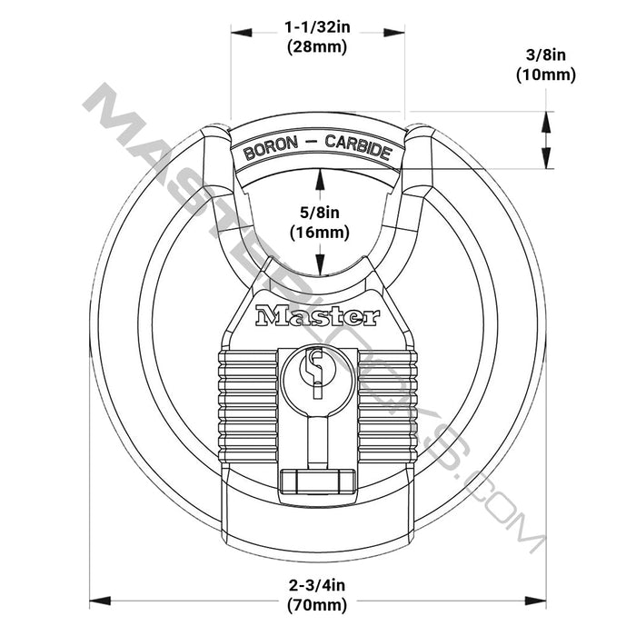 Master Lock M40XT 2-3/4in (70mm) Wide Magnum® Stainless Steel Discus Padlock with Shrouded Shackle; 2 Pack-Master Lock-M40XT-MasterLocks.com