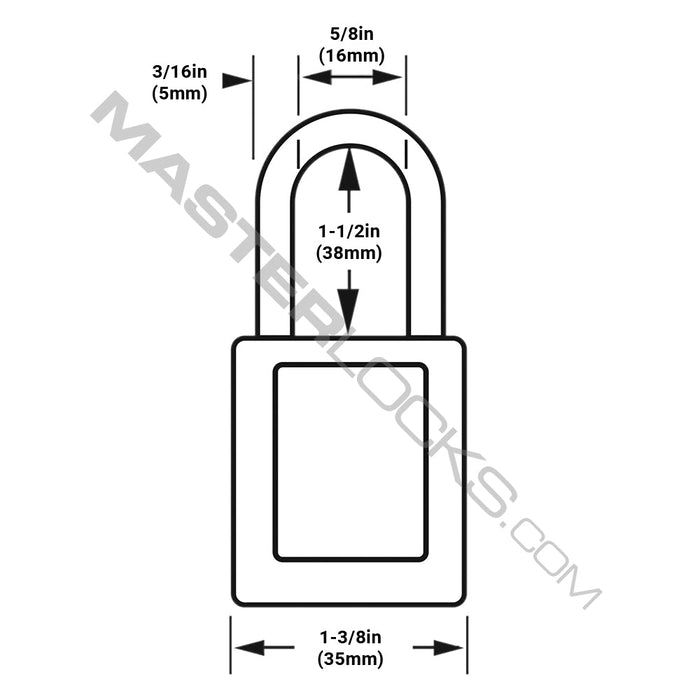 Master Lock S33 Global Zenex™ Thermoplastic Safety Padlock 1-3/8in (35mm) Wide, Non-Key Retaining
