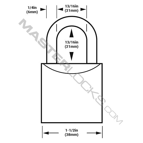 Master Lock 4140 V-Line Brass Padlock 1-1/2in (38mm) Wide-Keyed-Master Lock-MasterLocks.com