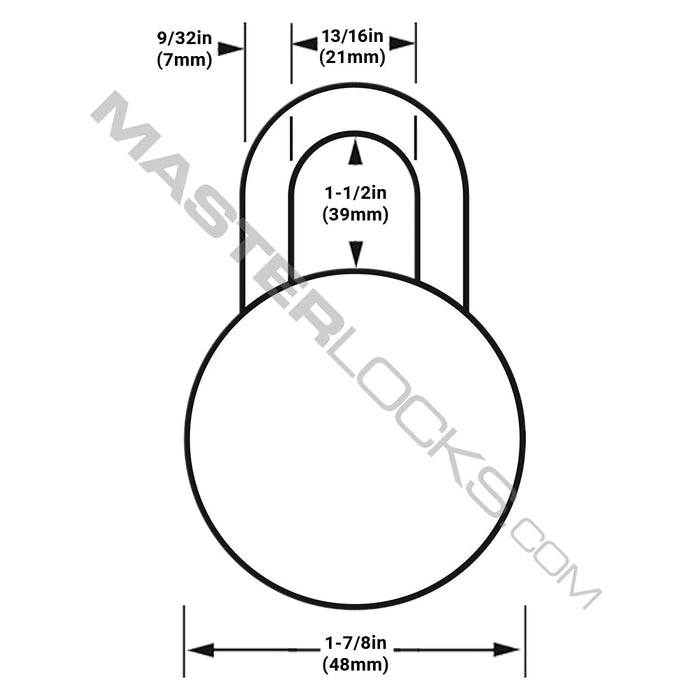 Master Lock 1573 1-7/8in (48mm) General Security Letter Combination Padlock with 1-1/2in (38mm) Shackle-Combination-Master Lock-1573LF-MasterLocks.com
