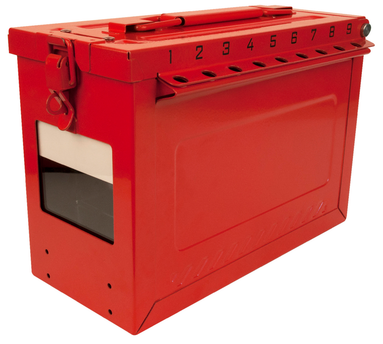 Master Lock S602 Large Group Lockout Box with Key Window & Rewritable Tag