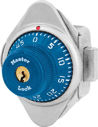 Master Lock 1671MD Built-In Combination Lock with Metal Dial for Lift Handle, Single Point and Box Lockers - Hinged on Left-Master Lock-Blue-1671MDBLU-MasterLocks.com