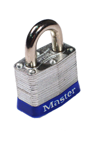 Standard Master Lock Master Lock 3 Laminated Steel Padlock 1-9/16in (40mm) Wide (Colored Bu ...
