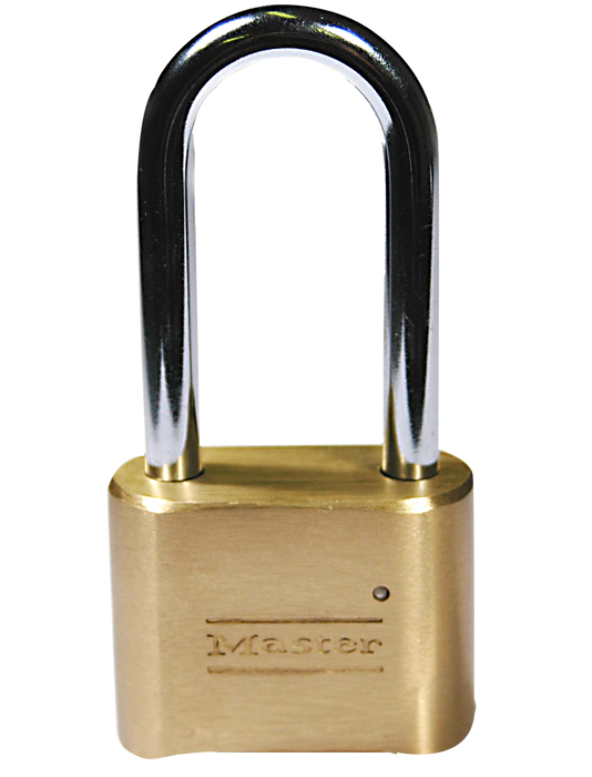 Master Lock 1-in Shackle x 2-in Width Brass Combination Padlock in