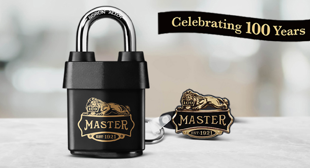Master Lock 1921D 100-Year Celebration, Limited-Edition Covered Laminated Steel Padlock-Keyed-Master Lock-1921D-MasterLocks.com