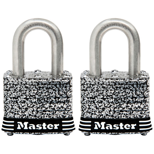 Master Lock 3SST Laminated Stainless Steel Padlock; 2 Pack 1-9/16in (40mm) Wide-Keyed-Master Lock-3SST-MasterLocks.com
