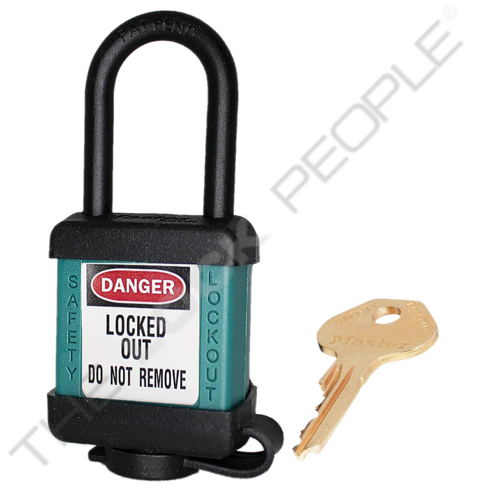 Master Lock 406COV Padlock with Plastic Cover 1-1/2in (38mm) wide-Master Lock-Keyed Different-Teal-406TEALCOV-MasterLocks.com