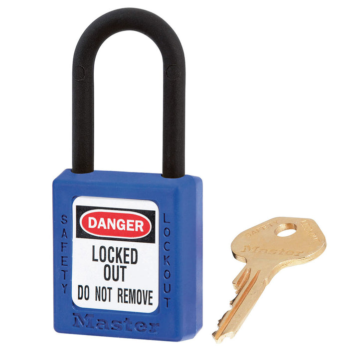 Master Lock 406 Dielectric Zenex™ Thermoplastic Safety Padlock, 1-1/2in (38mm) Wide with 1-1/2in (38mm) Tall Nylon Shackle-Keyed-Master Lock-Blue-Keyed Alike-406KABLU-MasterLocks.com
