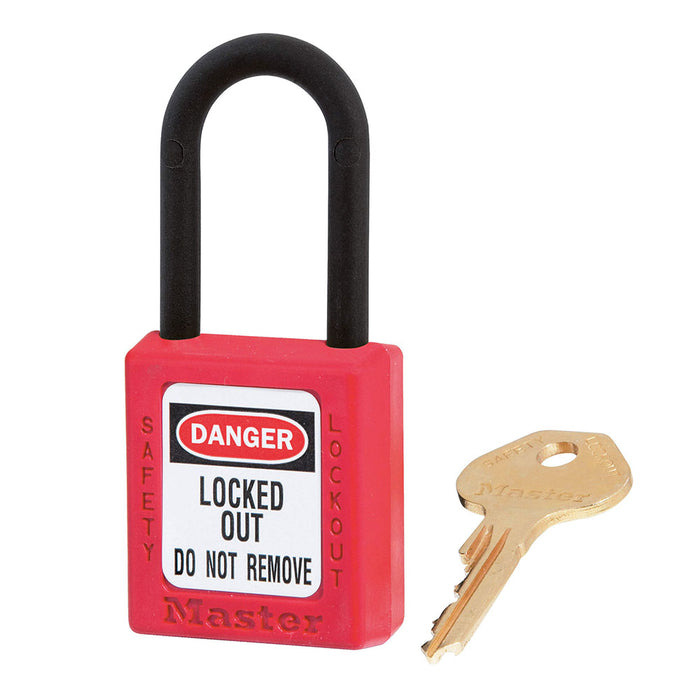 Master Lock 406 Dielectric Zenex™ Thermoplastic Safety Padlock, 1-1/2in (38mm) Wide with 1-1/2in (38mm) Tall Nylon Shackle-Keyed-Master Lock-Red-Keyed Alike-406KARED-MasterLocks.com