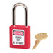 Master Lock 410 Zenex™ Thermoplastic Safety Padlock, 1-1/2in (38mm) Wide with 1-1/2in (38mm) Tall Shackle-Keyed-Master Lock-Keyed Alike-1-1/2in-410KARED-MasterLocks.com