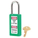 Master Lock 411 Zenex™ Thermoplastic Safety Padlock, 1-1/2in (38mm) Wide with 1-1/2in (38mm) Tall Shackle-Keyed-Master Lock-Green-Keyed Alike-411KAGRN-MasterLocks.com