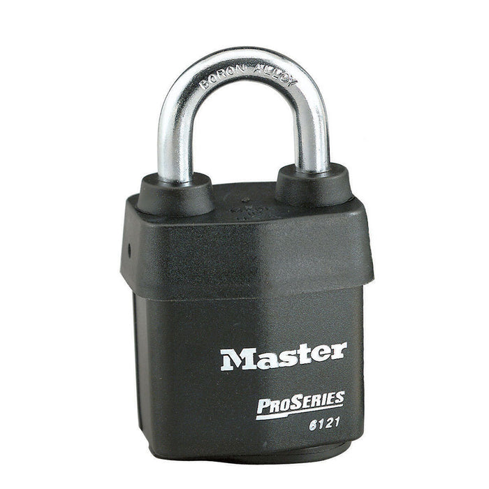 Master Lock 6121 ProSeries® Weather Tough® Laminated Steel Rekeyable Padlock 2-1/8in (54mm) Wide-Keyed-Master Lock-Black-Keyed Alike-6121KA-MasterLocks.com