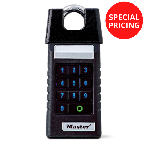 Master Lock 6400SHENT Bluetooth® Shrouded Shackle Padlock for Business Applications-Digital/Electronic-Master Lock-6400SHENT-MasterLocks.com