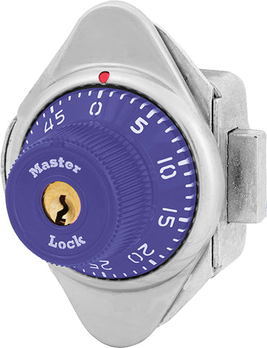 Master Lock 1671MD Built-In Combination Lock with Metal Dial for Lift Handle, Single Point and Box Lockers - Hinged on Left-Master Lock-Purple-1671MDPRP-MasterLocks.com