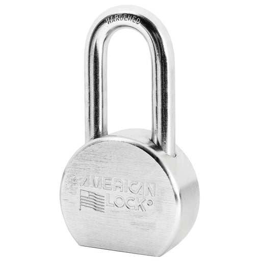 American Lock A707 2-1/2in (64mm) Solid Steel Rekeyable 6-Padlock, Chrome Plated, with 2in (51mm) Shackle-Keyed-American Lock-Keyed Alike-A707KA-MasterLocks.com