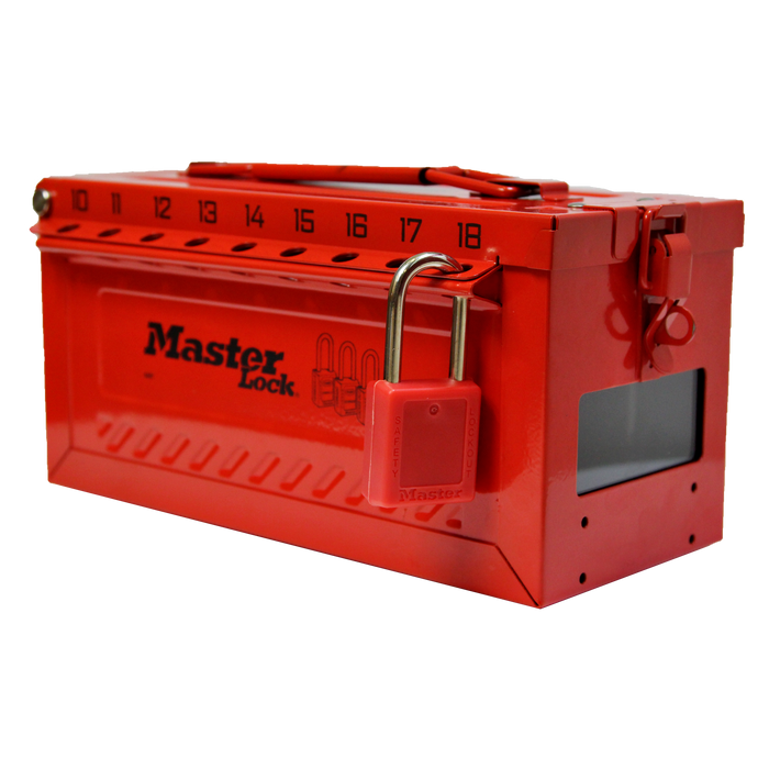 Master Lock S601 Portable Group Lockout Box with Key & Side Window-Master Lock-S601-MasterLocks.com