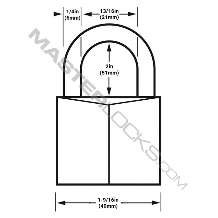Master Lock 140Q 1-9/16in (40mm) Wide Solid Brass Body Padlock with 2in (51mm) Shackle; 4 Pack-Keyed-Master Lock-140QLH-MasterLocks.com