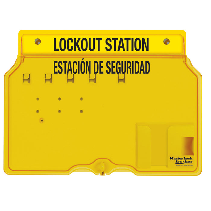 Master Lock 1482BES 4-Lock Padlock Station, English/Spanish, Unfilled-Keyed-Master Lock-1482BES-MasterLocks.com