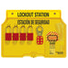 Master Lock 1482BP1106ES 4-Lock Padlock Station, English/Spanish, Anodized Aluminum Padlocks-Keyed-Master Lock-1482BP1106ES-MasterLocks.com