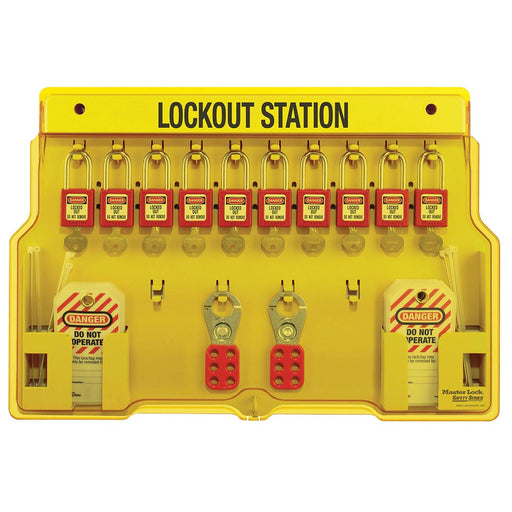 Master Lock 1483BP410 10-Lock Padlock Station, Zenex™ Thermoplastic Padlocks-Keyed-Master Lock-1483BP410-MasterLocks.com