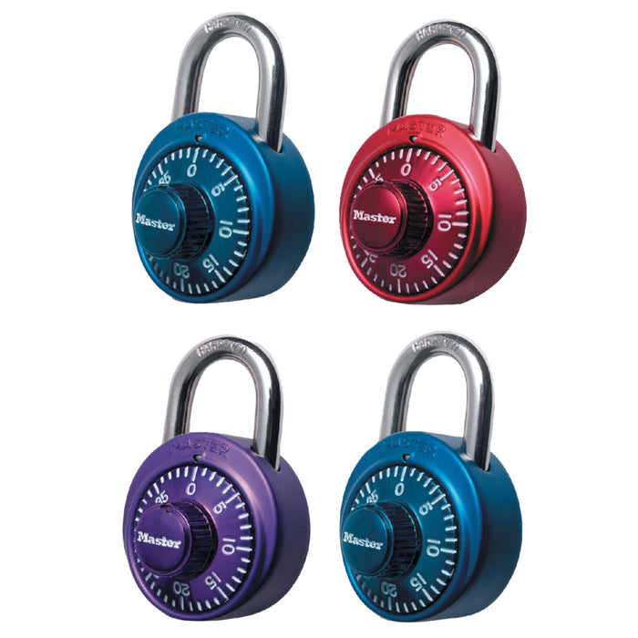 Master Lock 1530DCM Combination Dial Padlock with Aluminum Cover; Assorted Colors 1-7/8in (48mm) Wide-Combination-Master Lock-1530DCM-MasterLocks.com