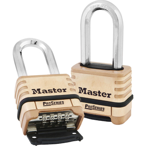 Master Lock 1175D 2-1/4in (57mm) Wide ProSeries® Brass Resettable Combination Padlock with 2-1/16in (53mm) Shackle-Combination-Master Lock-1175DLH-MasterLocks.com