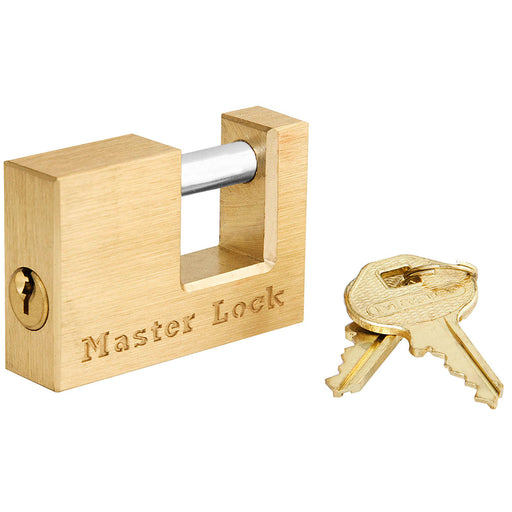 Master Lock 605DAT Solid Brass Coupler Latch Lock with Shackle 3/4in (19mm) Wide-Keyed-Master Lock-605DAT-MasterLocks.com